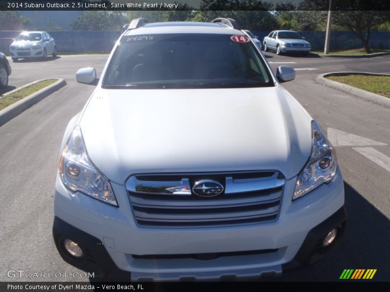 Satin White Pearl / Ivory 2014 Subaru Outback 2.5i Limited