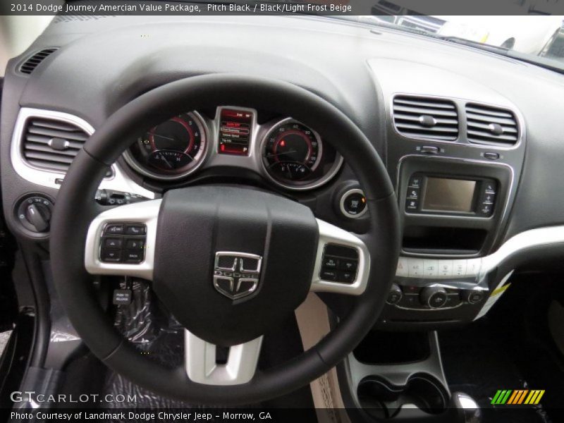 Pitch Black / Black/Light Frost Beige 2014 Dodge Journey Amercian Value Package