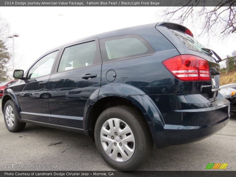 Fathom Blue Pearl / Black/Light Frost Beige 2014 Dodge Journey Amercian Value Package