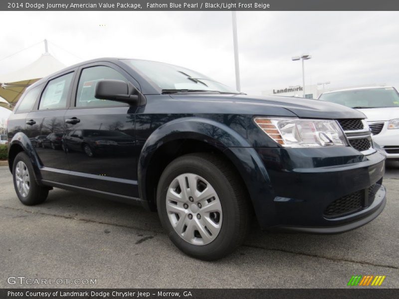Fathom Blue Pearl / Black/Light Frost Beige 2014 Dodge Journey Amercian Value Package