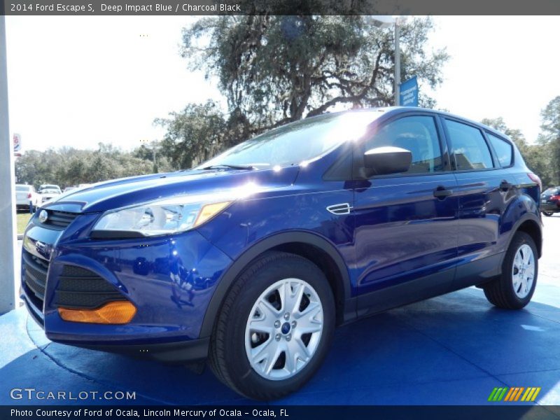 Deep Impact Blue / Charcoal Black 2014 Ford Escape S