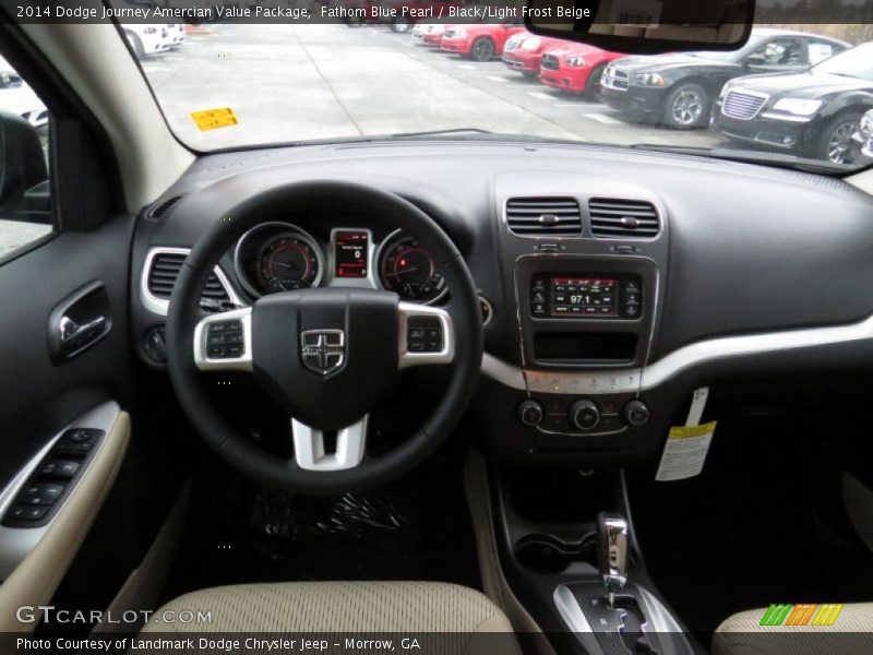 Fathom Blue Pearl / Black/Light Frost Beige 2014 Dodge Journey Amercian Value Package