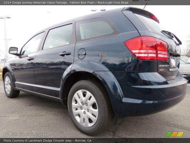 Fathom Blue Pearl / Black/Light Frost Beige 2014 Dodge Journey Amercian Value Package