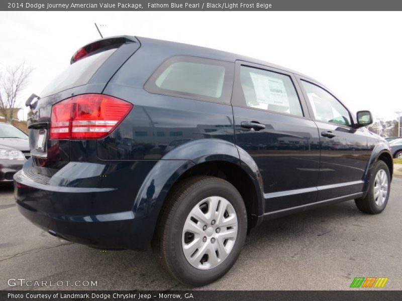 Fathom Blue Pearl / Black/Light Frost Beige 2014 Dodge Journey Amercian Value Package