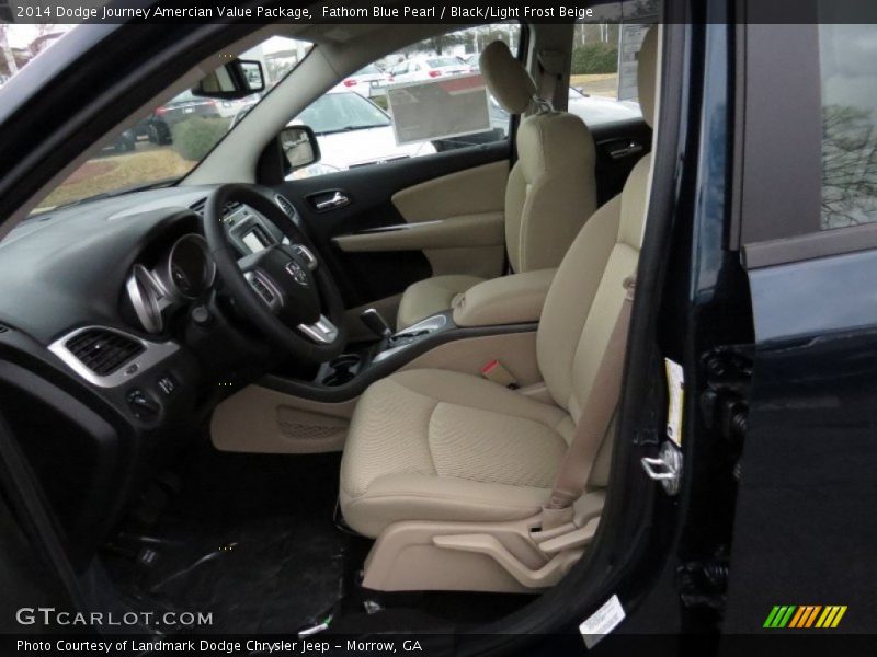 Fathom Blue Pearl / Black/Light Frost Beige 2014 Dodge Journey Amercian Value Package