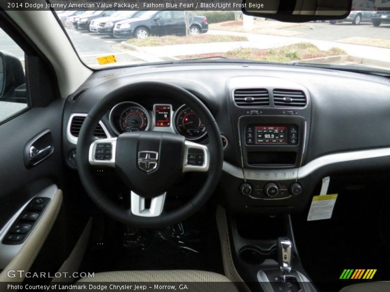 Fathom Blue Pearl / Black/Light Frost Beige 2014 Dodge Journey Amercian Value Package