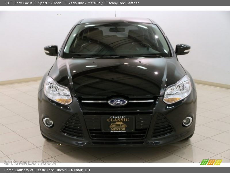 Tuxedo Black Metallic / Tuscany Red Leather 2012 Ford Focus SE Sport 5-Door
