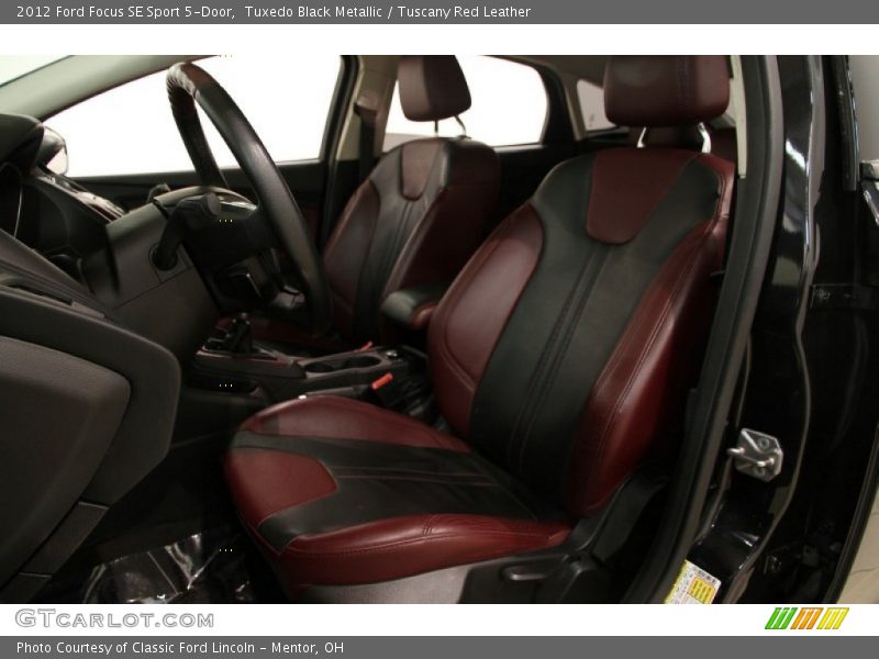 Tuxedo Black Metallic / Tuscany Red Leather 2012 Ford Focus SE Sport 5-Door