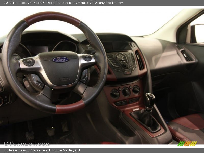 Tuxedo Black Metallic / Tuscany Red Leather 2012 Ford Focus SE Sport 5-Door
