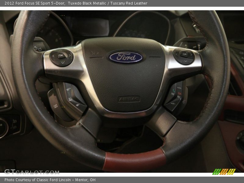 Tuxedo Black Metallic / Tuscany Red Leather 2012 Ford Focus SE Sport 5-Door