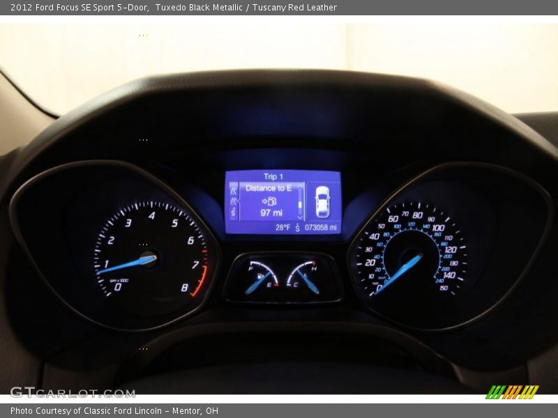Tuxedo Black Metallic / Tuscany Red Leather 2012 Ford Focus SE Sport 5-Door