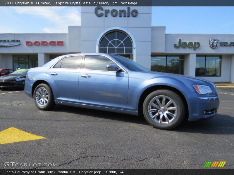 Sapphire Crystal Metallic / Black/Light Frost Beige 2011 Chrysler 300 Limited