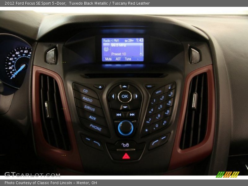Tuxedo Black Metallic / Tuscany Red Leather 2012 Ford Focus SE Sport 5-Door