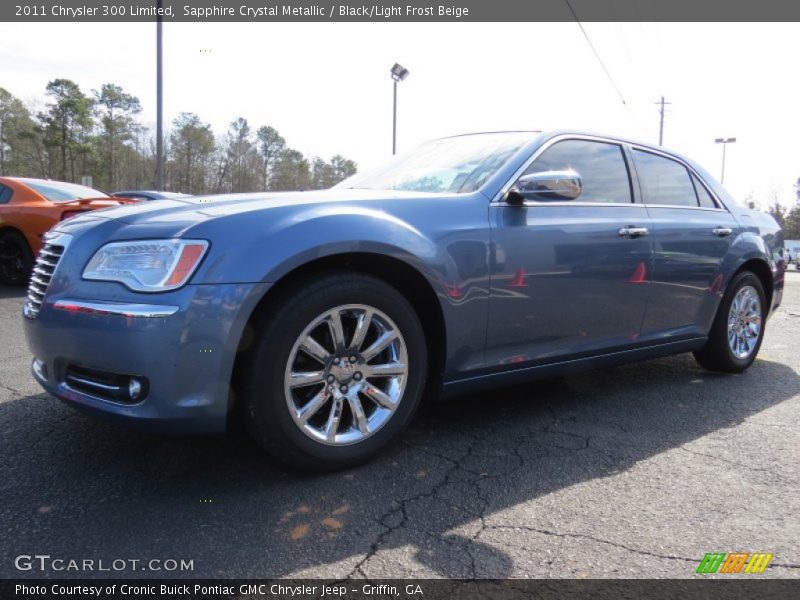 Sapphire Crystal Metallic / Black/Light Frost Beige 2011 Chrysler 300 Limited