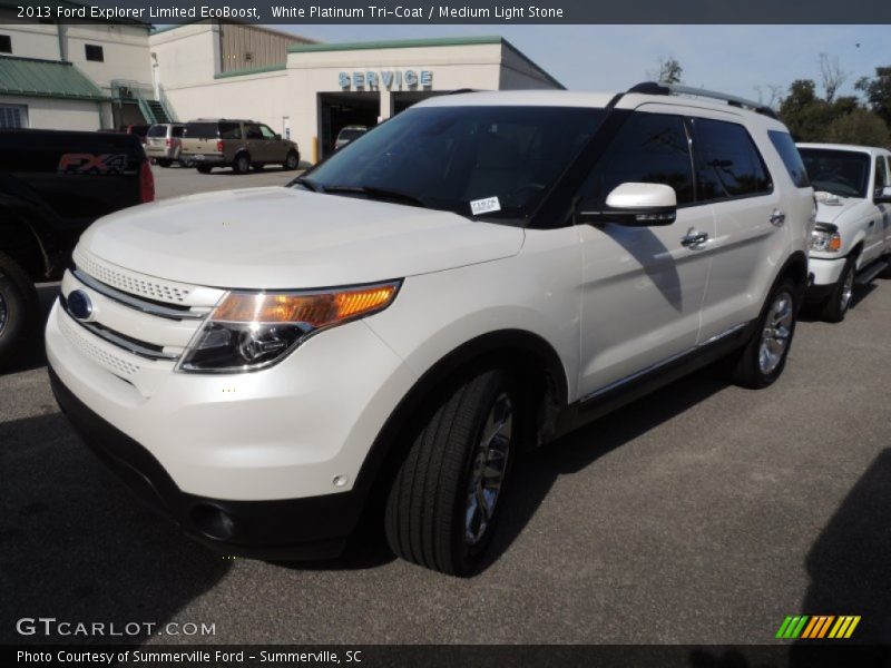 White Platinum Tri-Coat / Medium Light Stone 2013 Ford Explorer Limited EcoBoost