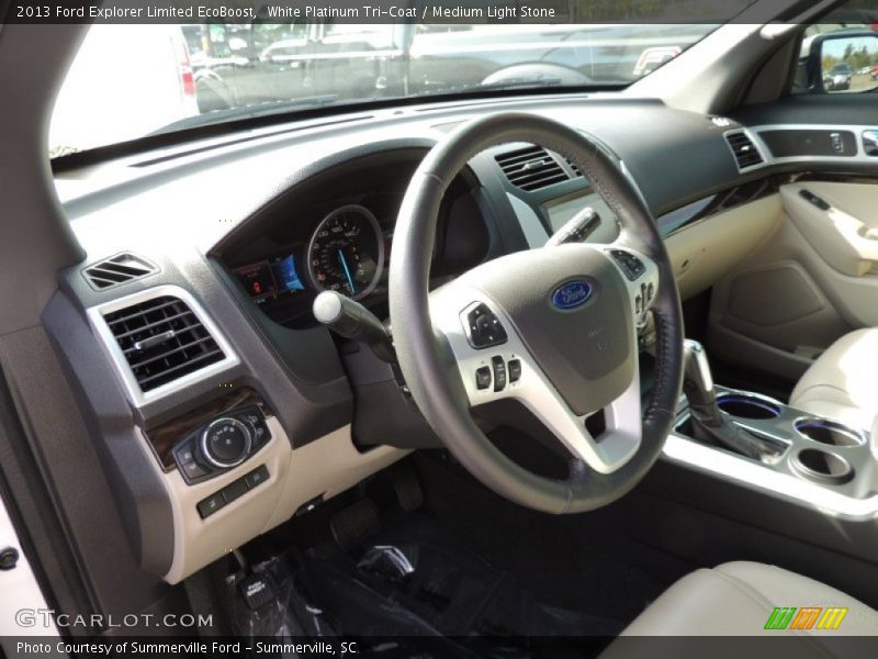 White Platinum Tri-Coat / Medium Light Stone 2013 Ford Explorer Limited EcoBoost