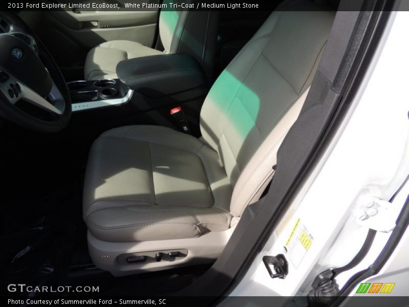 White Platinum Tri-Coat / Medium Light Stone 2013 Ford Explorer Limited EcoBoost
