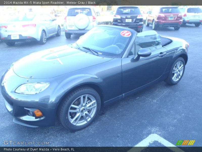Meteor Gray / Black 2014 Mazda MX-5 Miata Sport Roadster