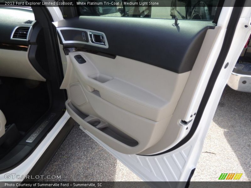 White Platinum Tri-Coat / Medium Light Stone 2013 Ford Explorer Limited EcoBoost