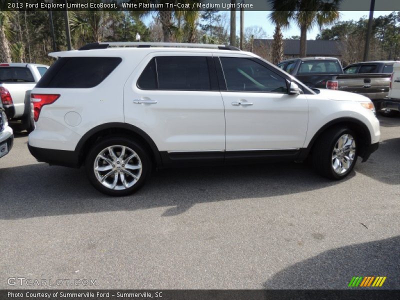 White Platinum Tri-Coat / Medium Light Stone 2013 Ford Explorer Limited EcoBoost