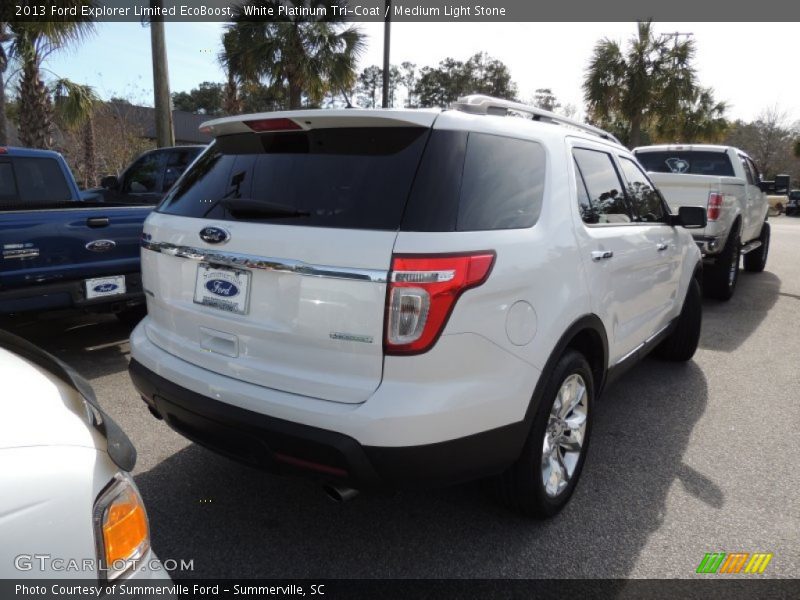 White Platinum Tri-Coat / Medium Light Stone 2013 Ford Explorer Limited EcoBoost