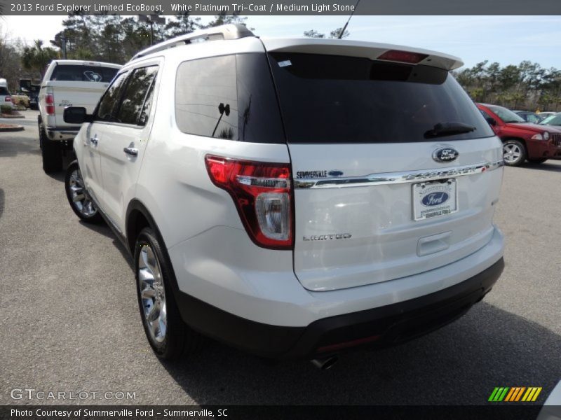 White Platinum Tri-Coat / Medium Light Stone 2013 Ford Explorer Limited EcoBoost