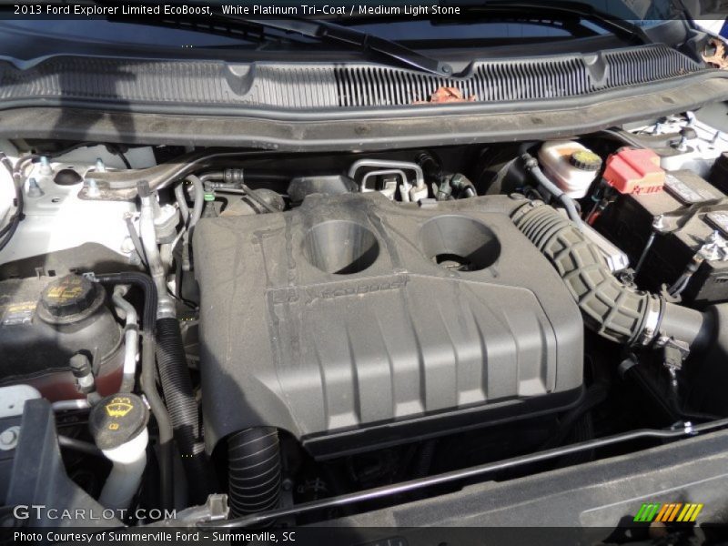 White Platinum Tri-Coat / Medium Light Stone 2013 Ford Explorer Limited EcoBoost