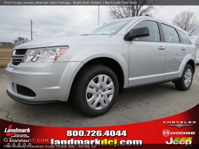 Bright Silver Metallic / Black/Light Frost Beige 2014 Dodge Journey Amercian Value Package