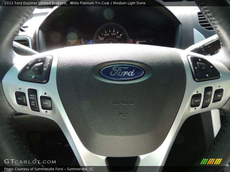 White Platinum Tri-Coat / Medium Light Stone 2013 Ford Explorer Limited EcoBoost