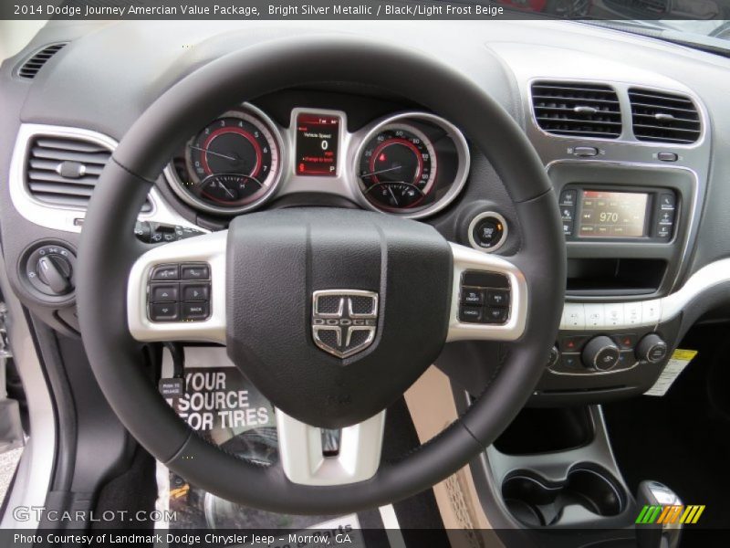 Bright Silver Metallic / Black/Light Frost Beige 2014 Dodge Journey Amercian Value Package
