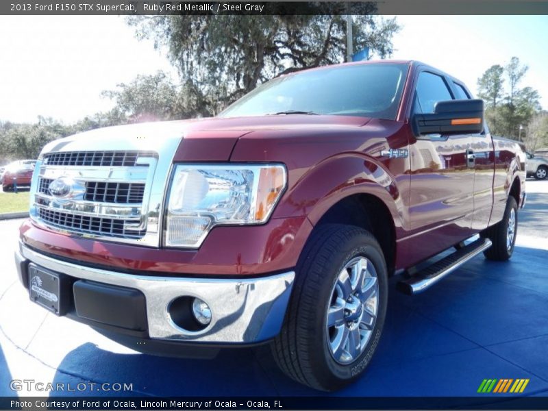 Ruby Red Metallic / Steel Gray 2013 Ford F150 STX SuperCab