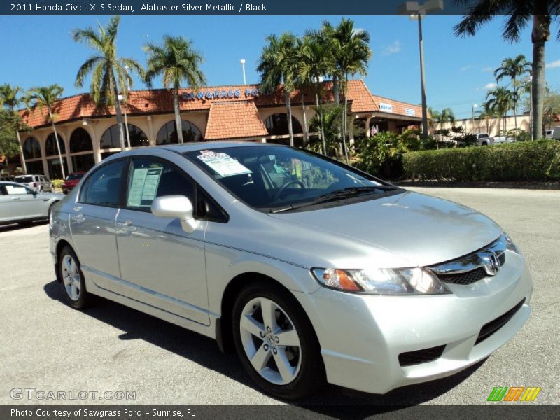 Alabaster Silver Metallic / Black 2011 Honda Civic LX-S Sedan