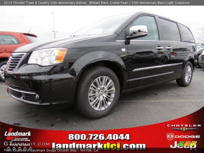 Brilliant Black Crystal Pearl / 30th Anniversary Black/Light Graystone 2014 Chrysler Town & Country 30th Anniversary Edition