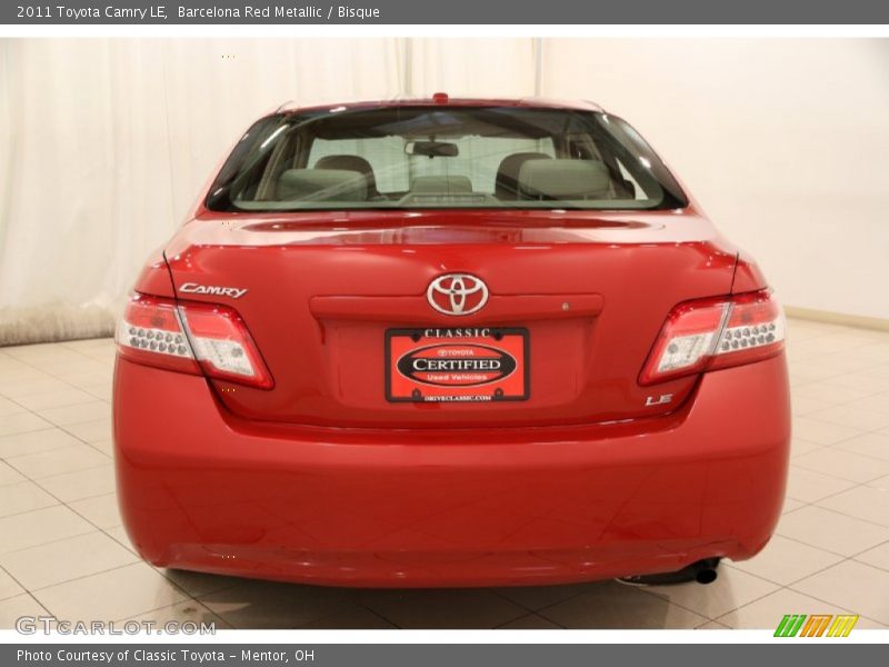Barcelona Red Metallic / Bisque 2011 Toyota Camry LE