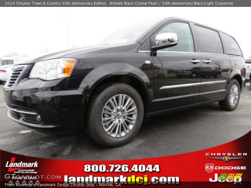 Brilliant Black Crystal Pearl / 30th Anniversary Black/Light Graystone 2014 Chrysler Town & Country 30th Anniversary Edition