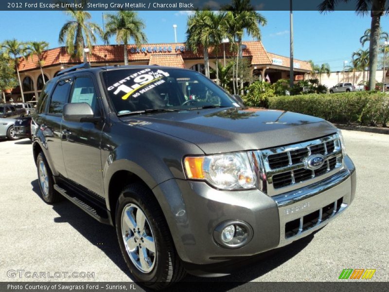 Sterling Gray Metallic / Charcoal Black 2012 Ford Escape Limited
