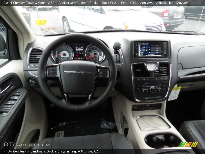 Brilliant Black Crystal Pearl / 30th Anniversary Black/Light Graystone 2014 Chrysler Town & Country 30th Anniversary Edition