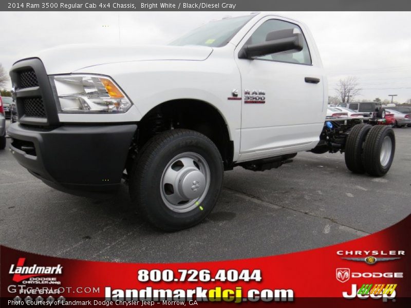Bright White / Black/Diesel Gray 2014 Ram 3500 Regular Cab 4x4 Chassis