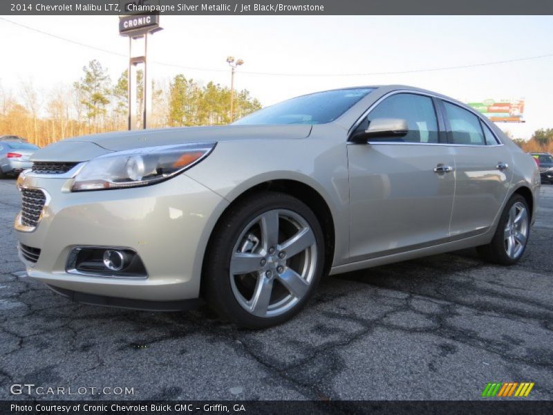 Champagne Silver Metallic / Jet Black/Brownstone 2014 Chevrolet Malibu LTZ