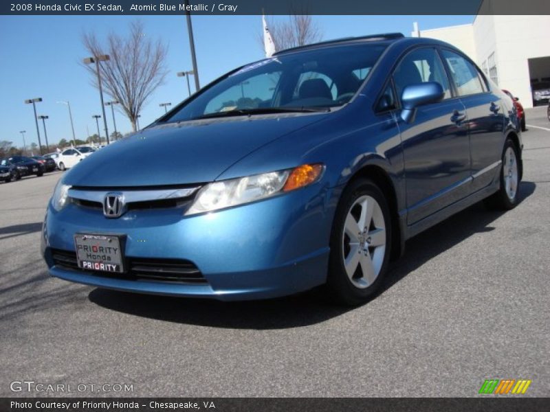 Atomic Blue Metallic / Gray 2008 Honda Civic EX Sedan