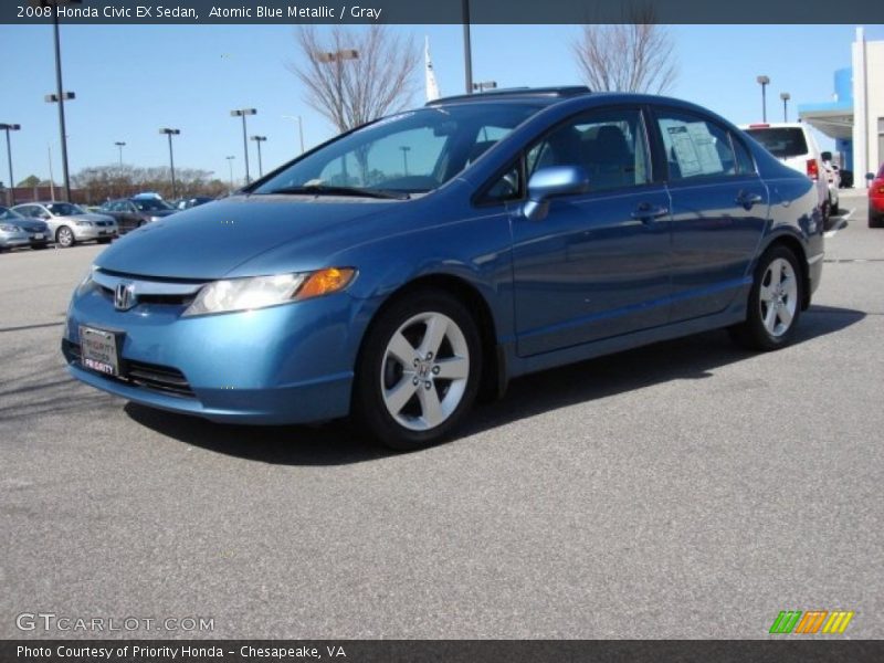 Atomic Blue Metallic / Gray 2008 Honda Civic EX Sedan