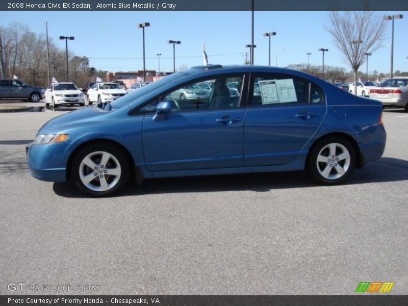 Atomic Blue Metallic / Gray 2008 Honda Civic EX Sedan