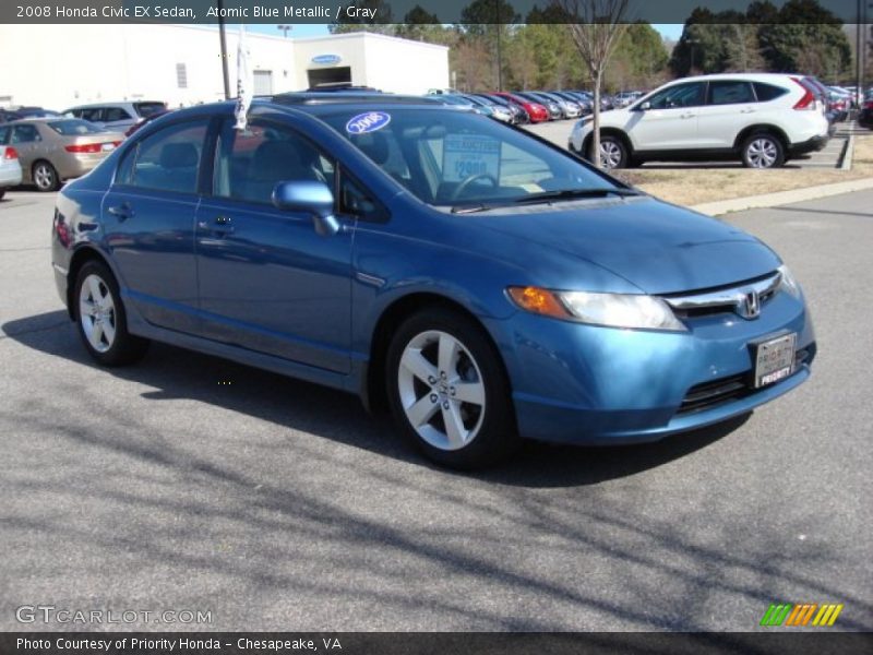 Atomic Blue Metallic / Gray 2008 Honda Civic EX Sedan
