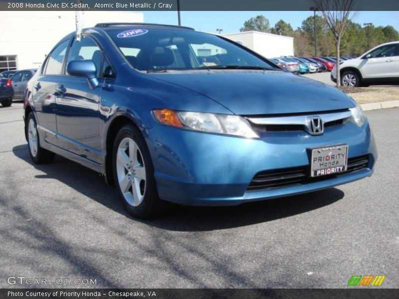 Atomic Blue Metallic / Gray 2008 Honda Civic EX Sedan