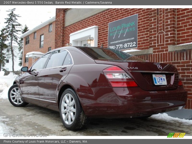 Barolo Red Metallic / Cashmere/Savanna 2007 Mercedes-Benz S 550 Sedan