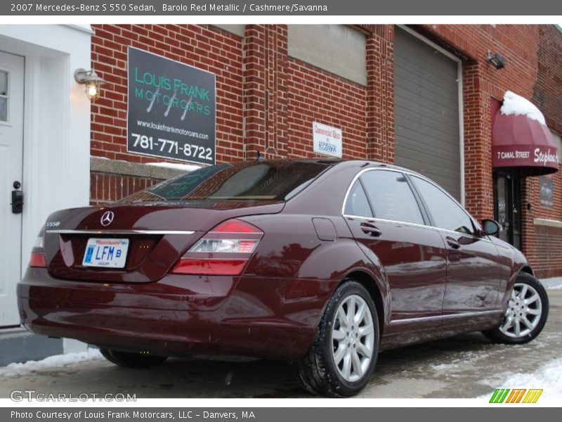 Barolo Red Metallic / Cashmere/Savanna 2007 Mercedes-Benz S 550 Sedan