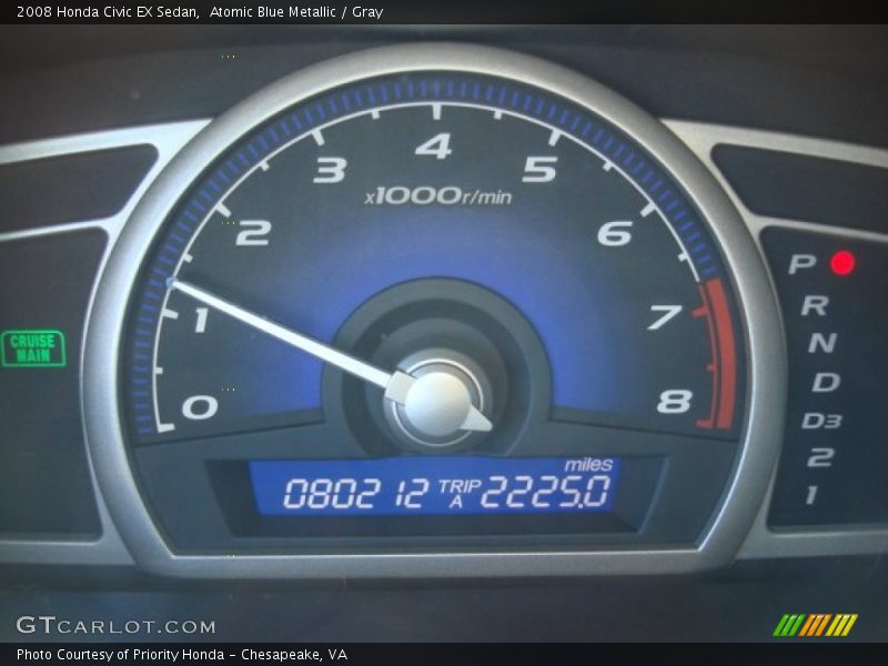 Atomic Blue Metallic / Gray 2008 Honda Civic EX Sedan