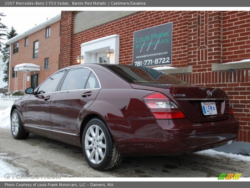 Barolo Red Metallic / Cashmere/Savanna 2007 Mercedes-Benz S 550 Sedan