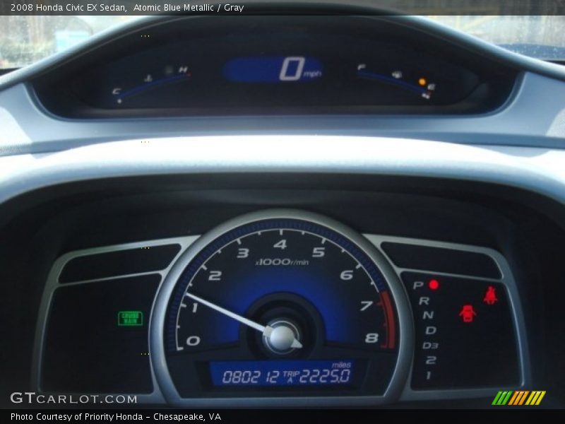 Atomic Blue Metallic / Gray 2008 Honda Civic EX Sedan
