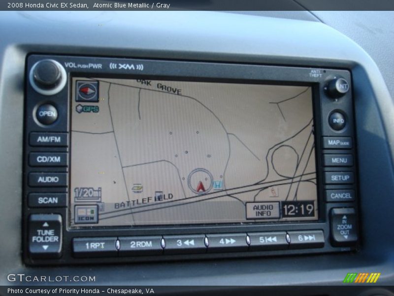 Atomic Blue Metallic / Gray 2008 Honda Civic EX Sedan